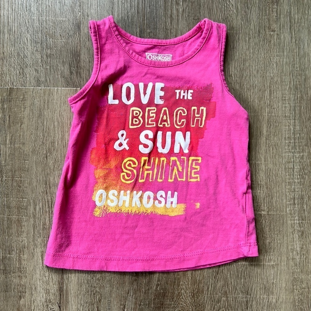 4/$25 Oshkosh baby girl muscle tank tee summer shirt 18 month